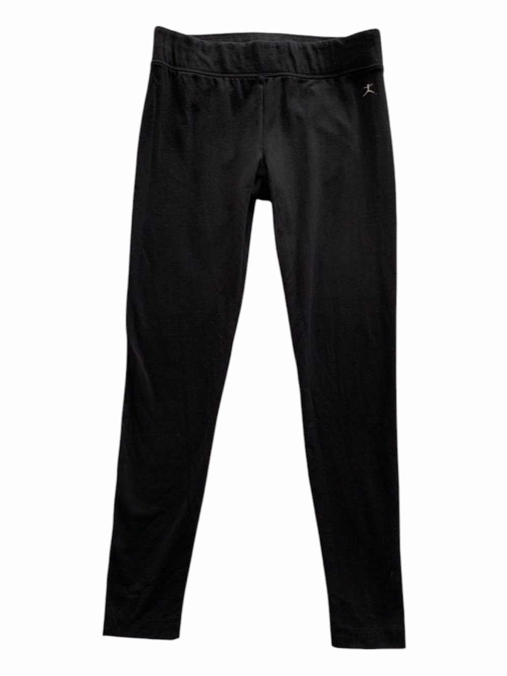 Danskin Black Cotton Footless Leggings Women’s Size Small S 4-6 Classic Logo